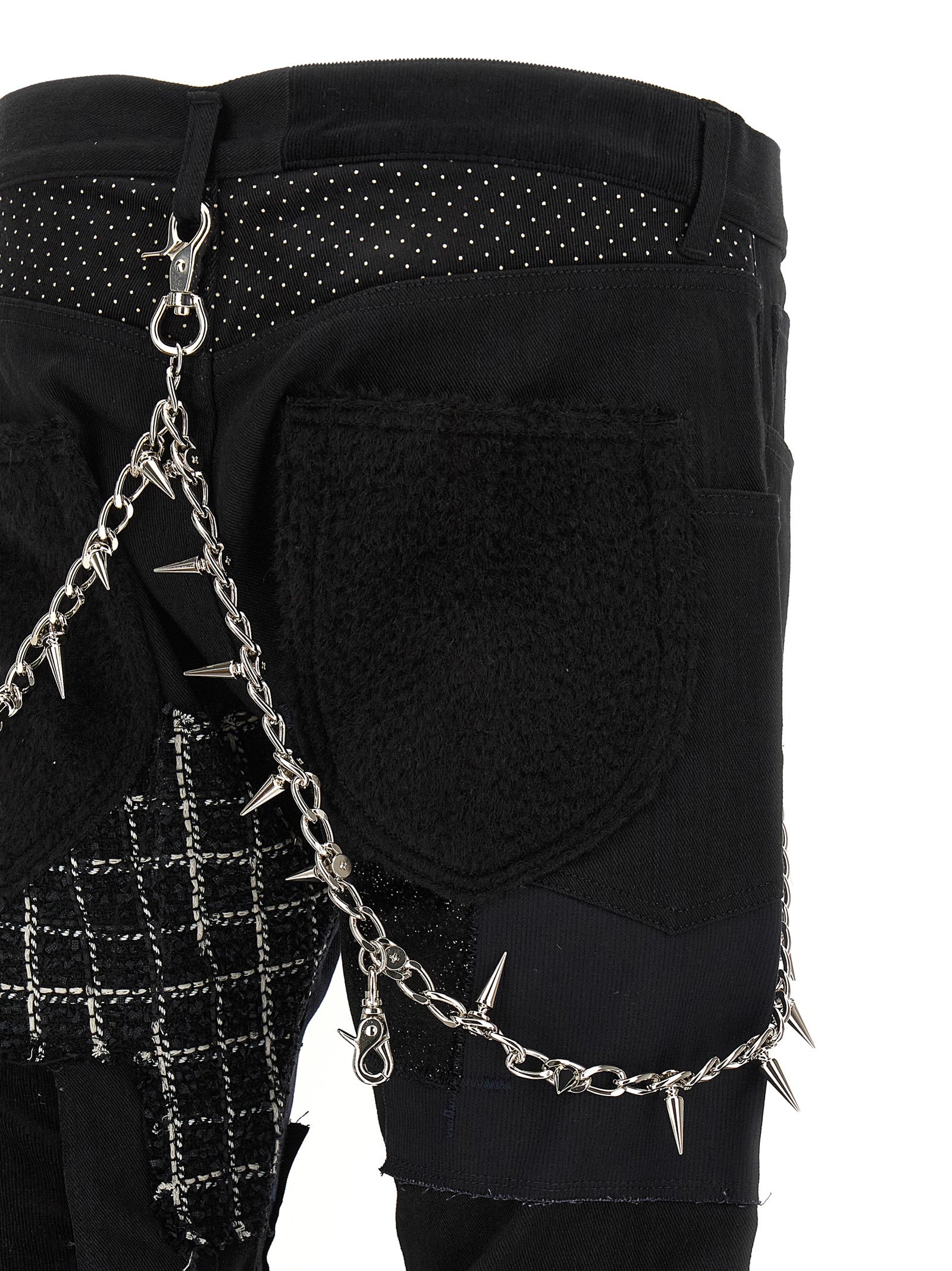 Experience the avant-garde allure of Junya Watanabe's Black Cotton Straight-Leg Jeans, where deconstructed elegance meets luxurious craftsmanship for a striking statement.