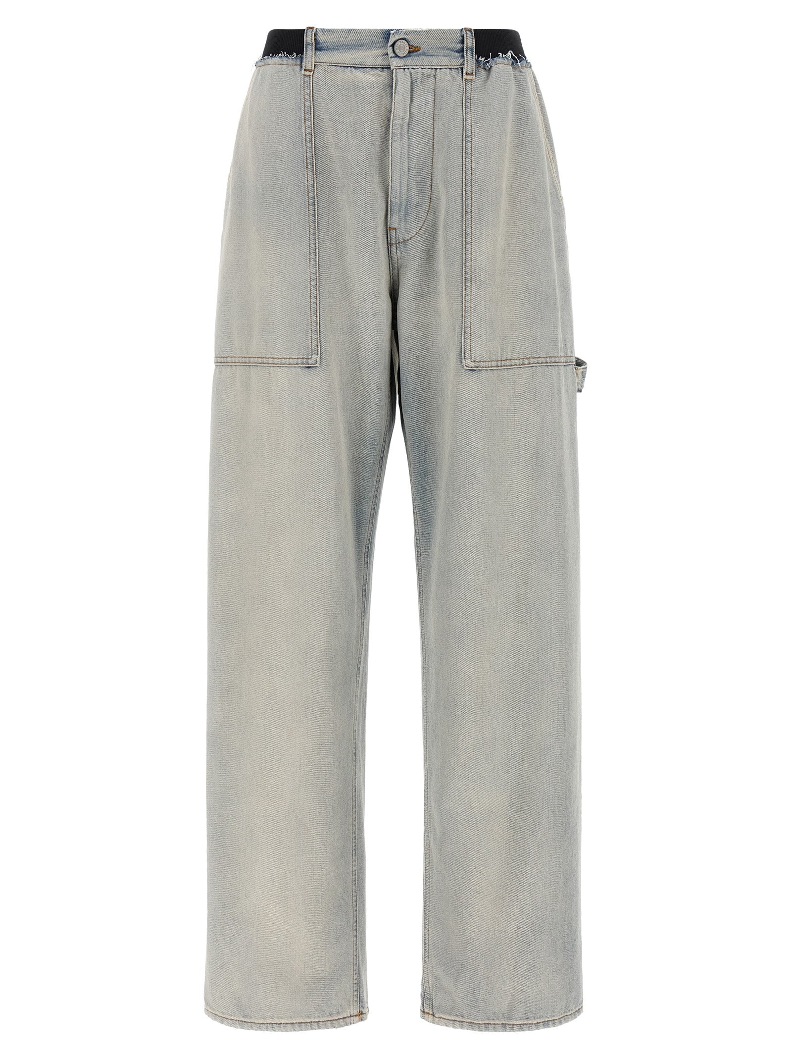 MM6 Maison Margiela Blue Cotton Relaxed Fit Jeans