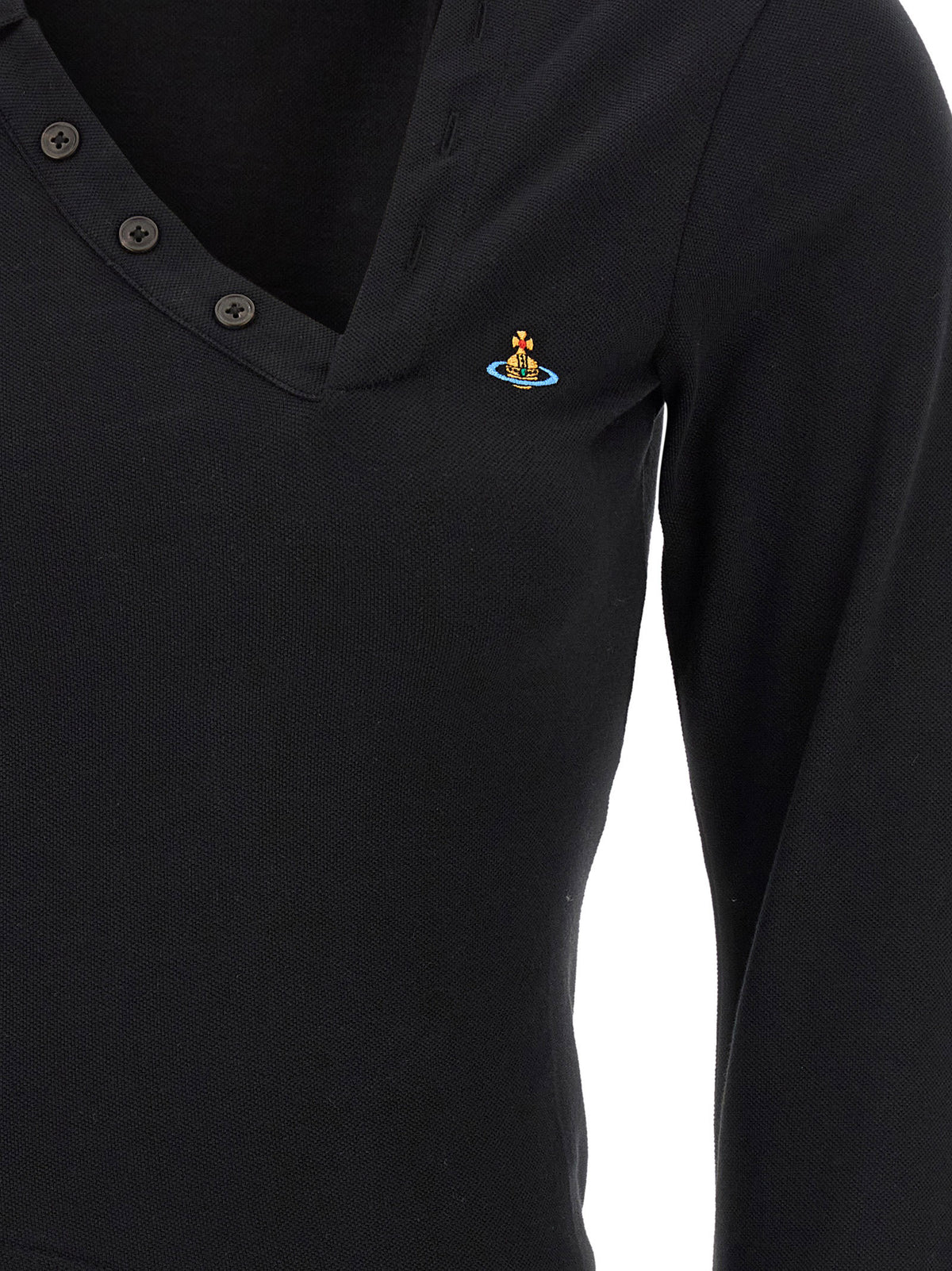 Vivienne Westwood Black Cotton Polo Shirt - Timeless Luxury Elegance