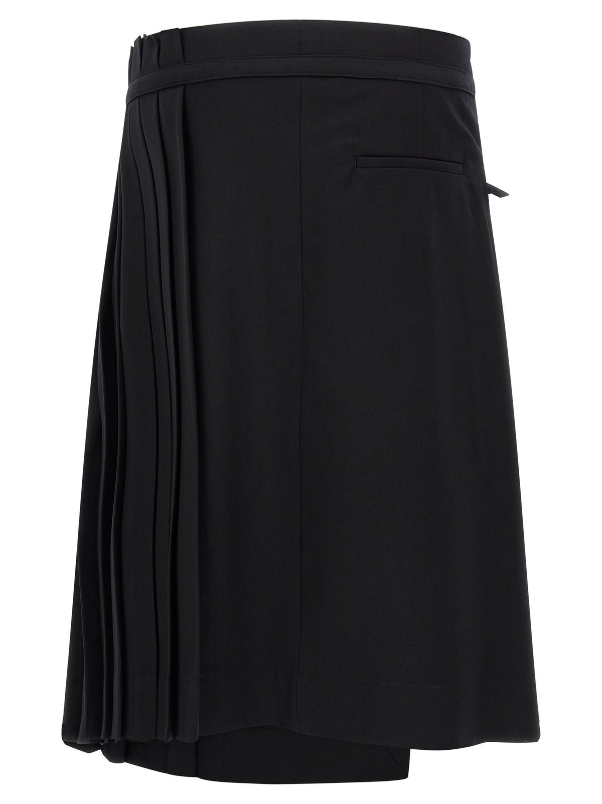 Experience avant-garde elegance with the Dries Van Noten Black Wool Long Skirt, a kilt-inspired masterpiece that embodies timeless luxury and exquisite craftsmanship.