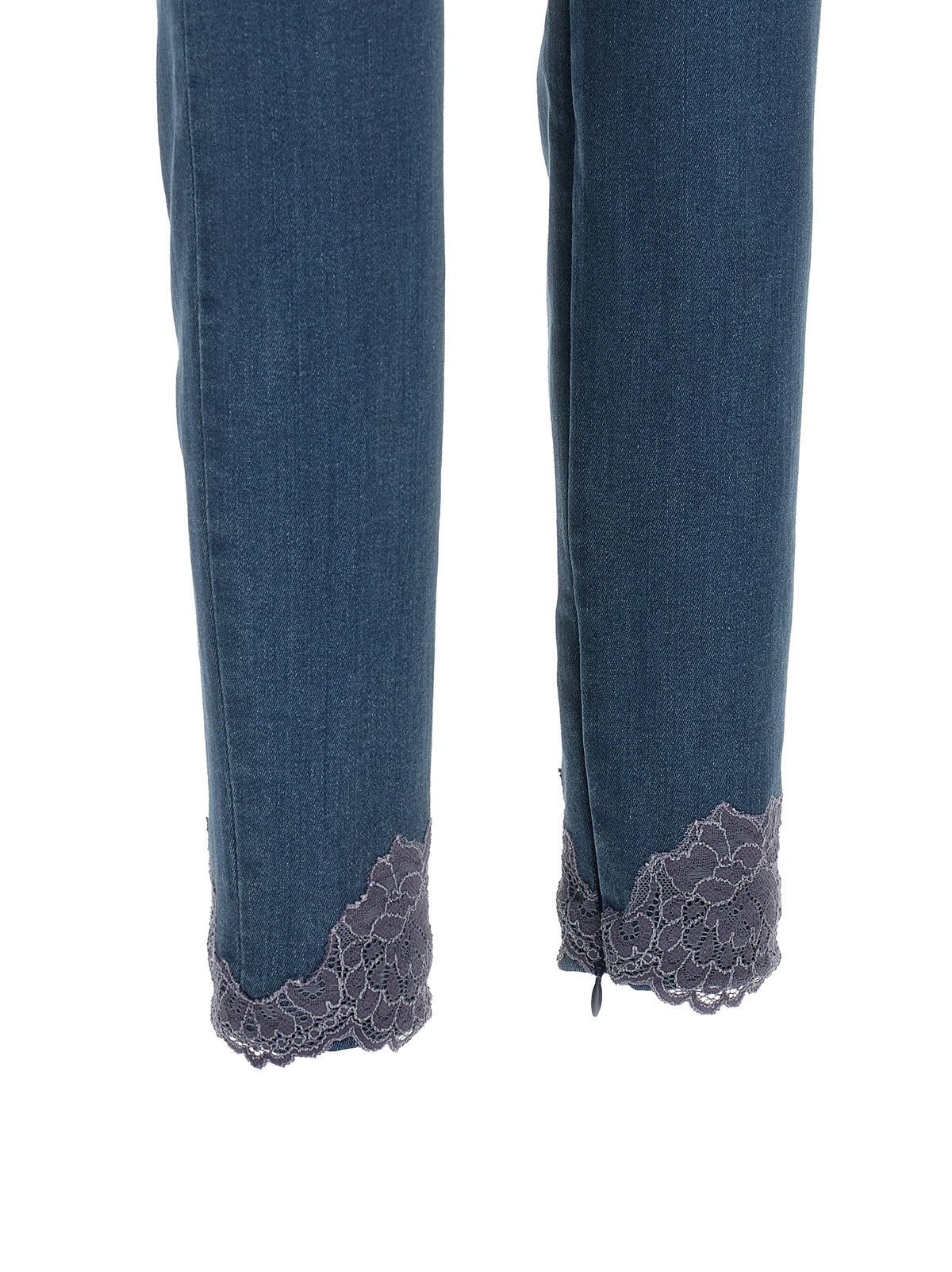 Valentino Garavani High-Waisted Blue Lamb Fur Jean - Luxury Denim