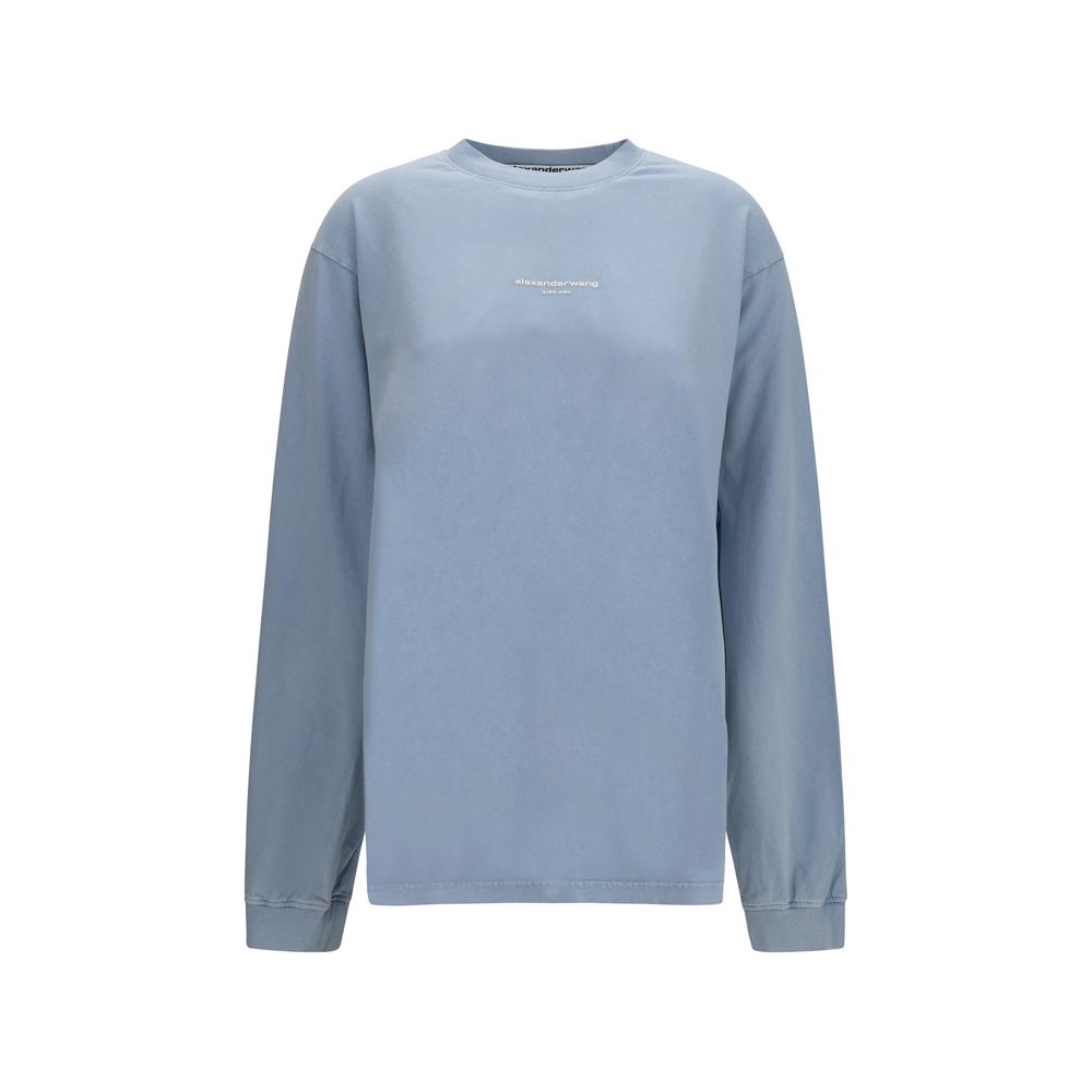 Alexander Wang Blue Cotton Long Sleeve T-Shirt - Effortless Luxury