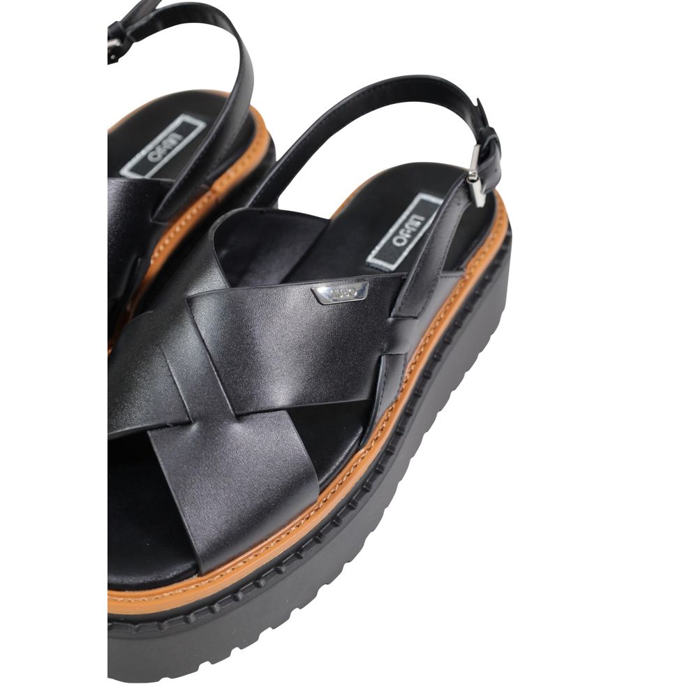 Step into summer elegance with Liu Jo Black Leather Platform Sandals, crafted from premium leather for unmatched comfort and style, perfect for any occasion.