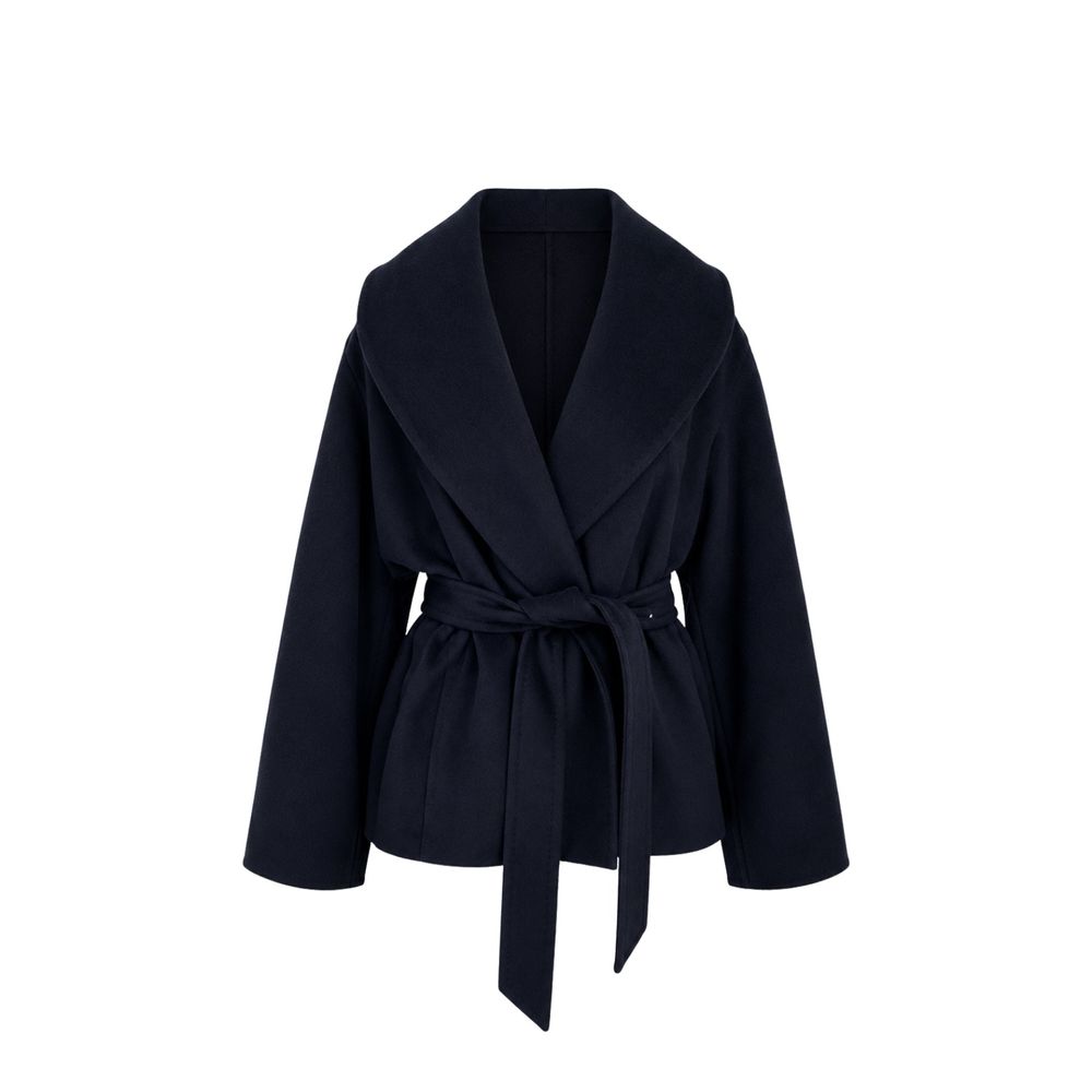 Max Mara Blue Virgin Wool Coat - Timeless Luxury Elegance