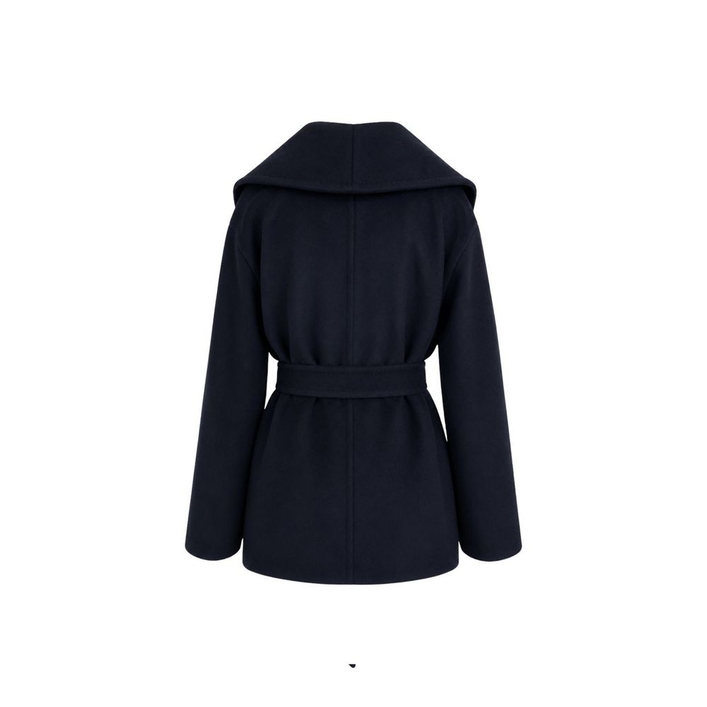 Max Mara Blue Virgin Wool Coat - Timeless Luxury Elegance