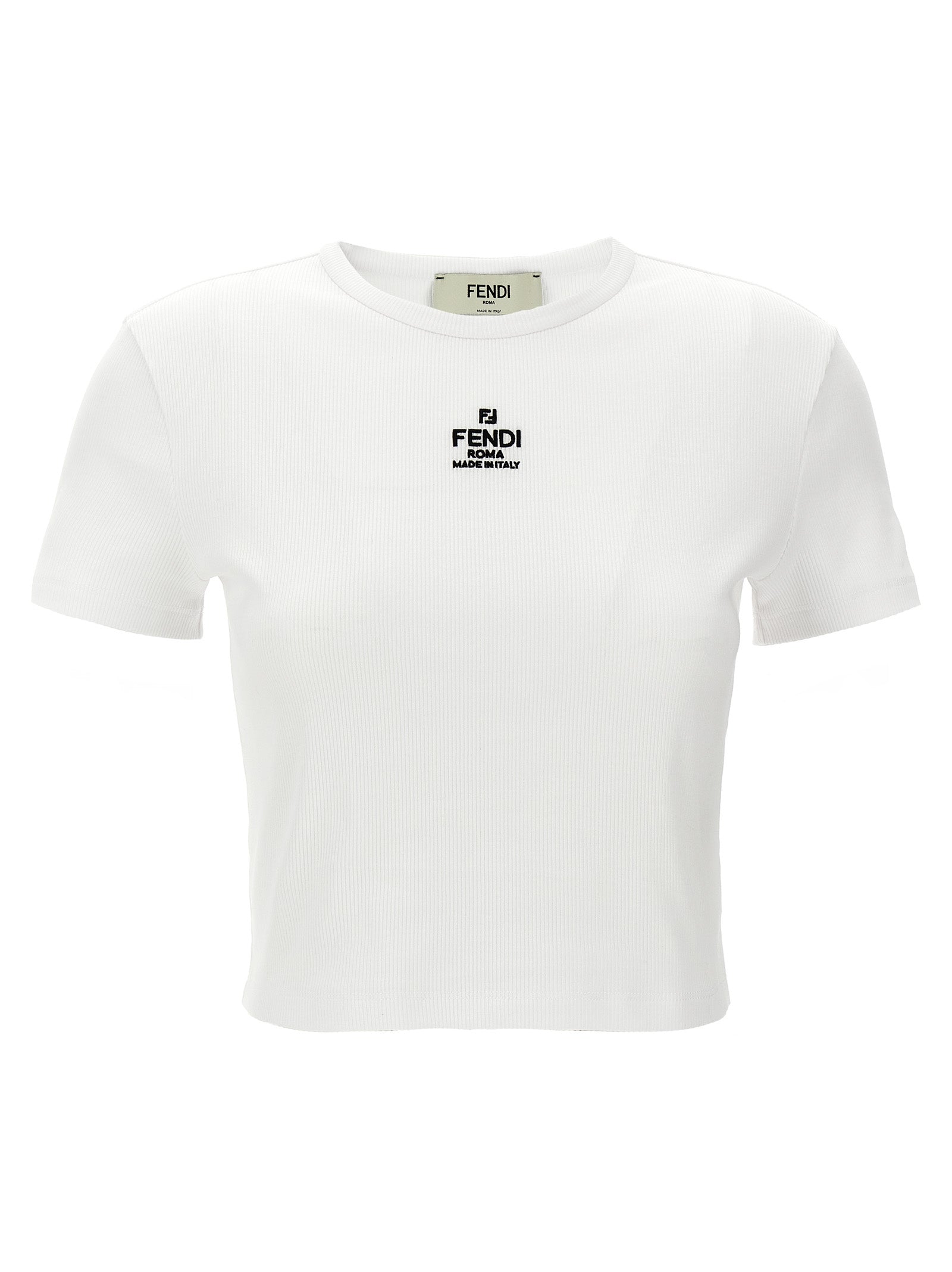 Fendi White Cotton T-Shirt