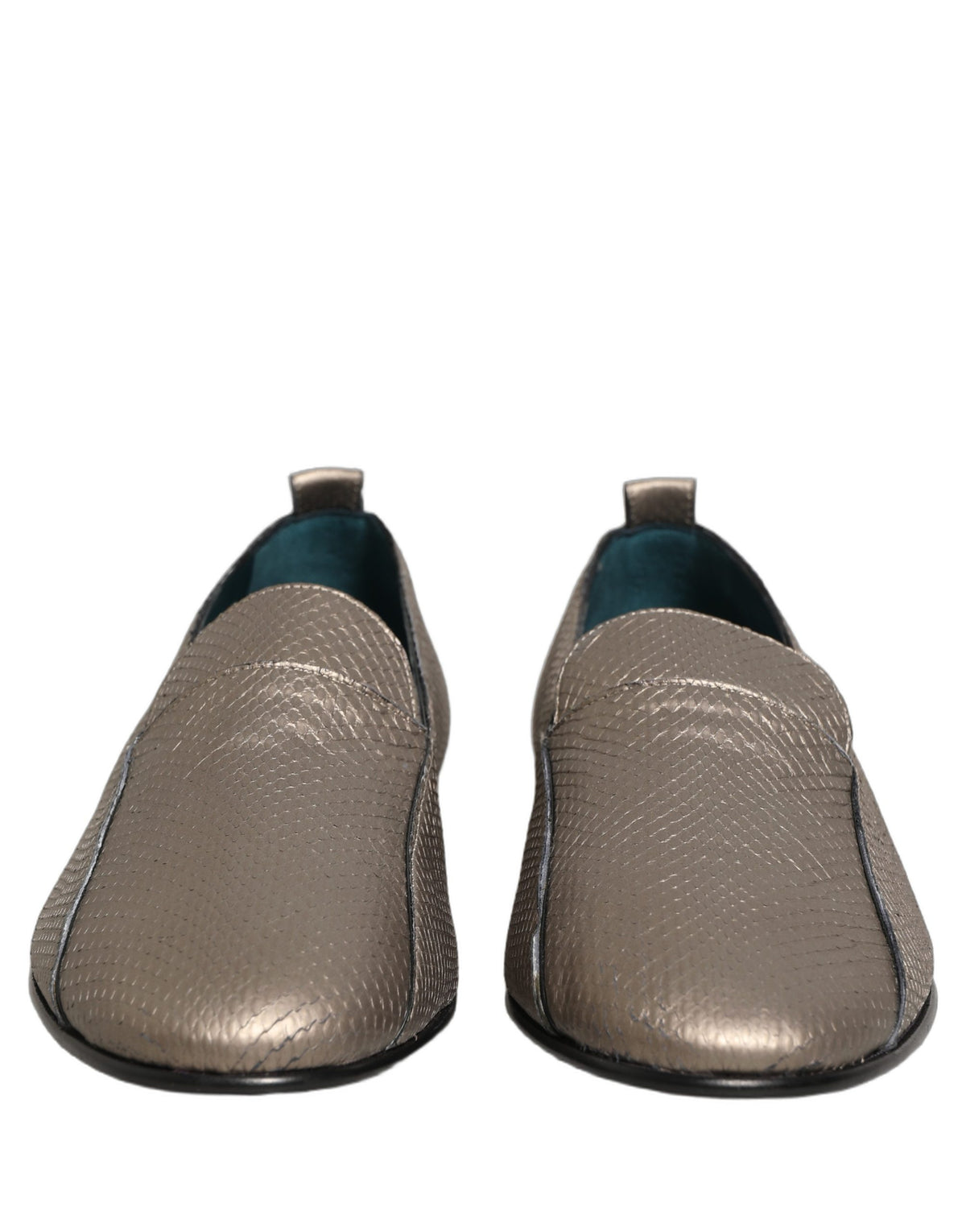 Dolce & Gabbana Silver Leather Loafers - Timeless Elegance