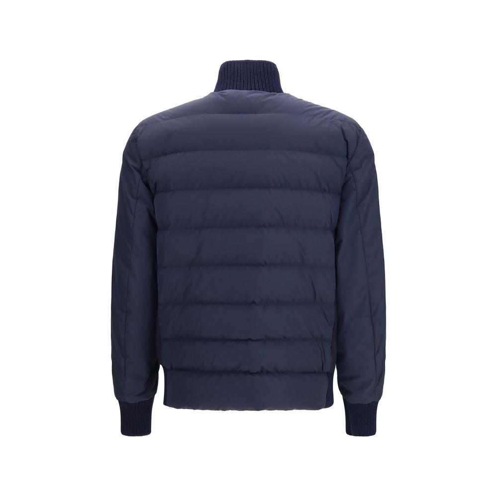 Moncler Blue Wool Oves Aries Shell Jacket - Luxury Outerwear