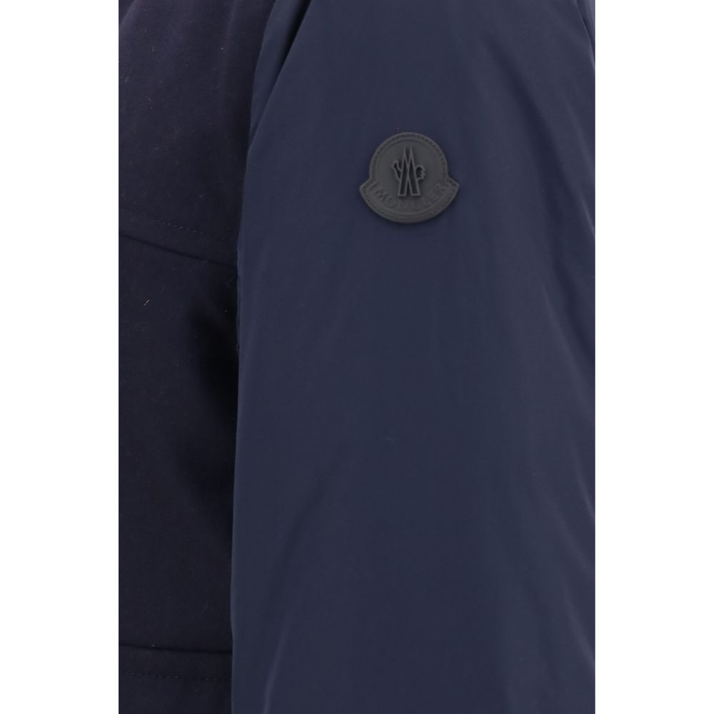 Moncler Blue Wool Oves Aries Shell Jacket - Luxury Outerwear