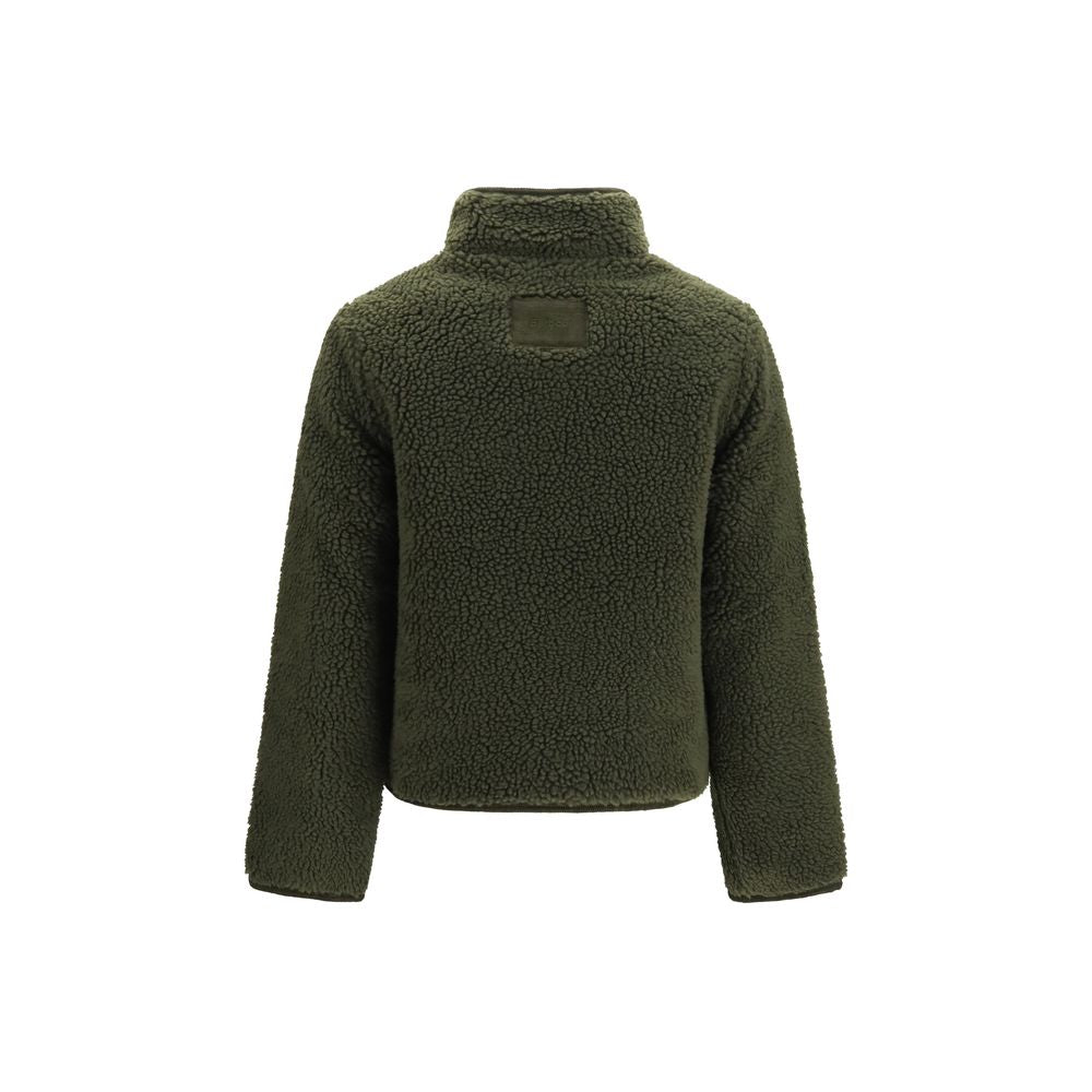 Experience the exquisite Barbour Bicolor Polyester Full-Length Jacket, crafted from soft sherpa-effect fleece for unparalleled warmth and style, perfect for sophisticated layering.
