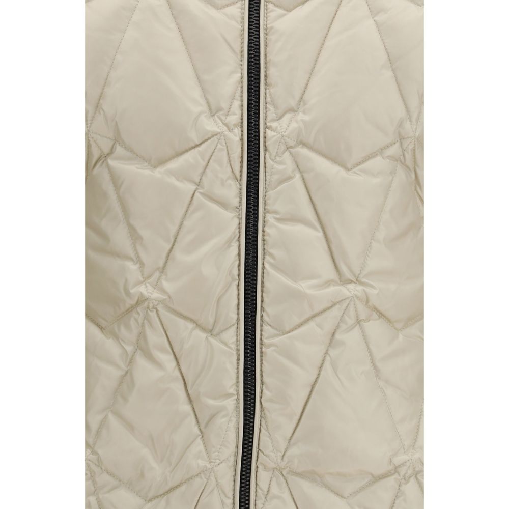 Indulge in the Moose Knuckles Beige Goose Down Full-Length Jacket, where exquisite craftsmanship meets luxurious warmth, redefining elegance for every occasion.