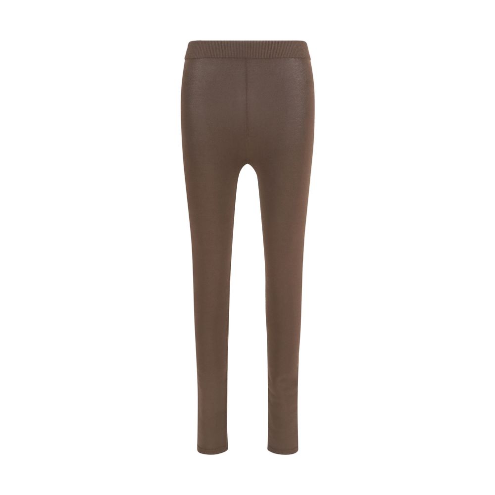Indulge in the elegance of Balenciaga Brown Viscose Leggings, crafted from a luxurious blend for a refined silhouette that elevates any ensemble with effortless sophistication.