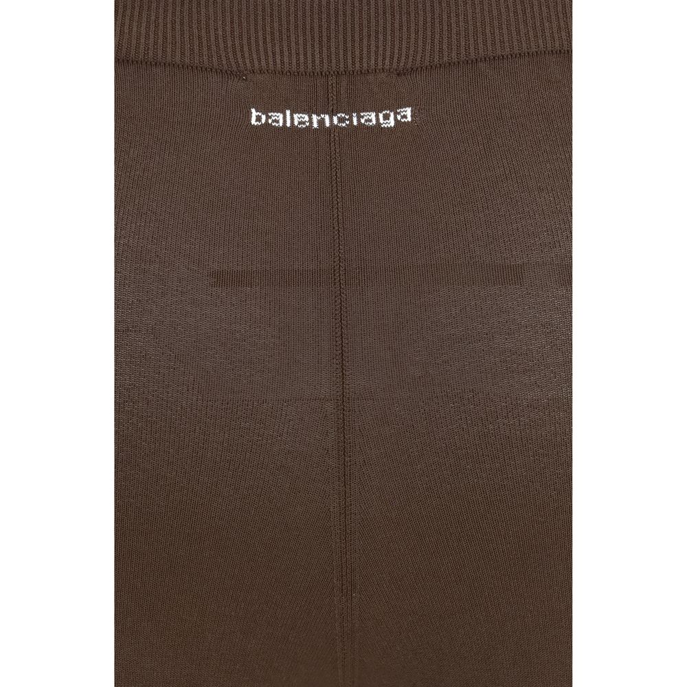 Indulge in the exquisite Balenciaga Brown Viscose Leggings, crafted from a luxurious blend for a refined, polished silhouette that elevates everyday elegance.