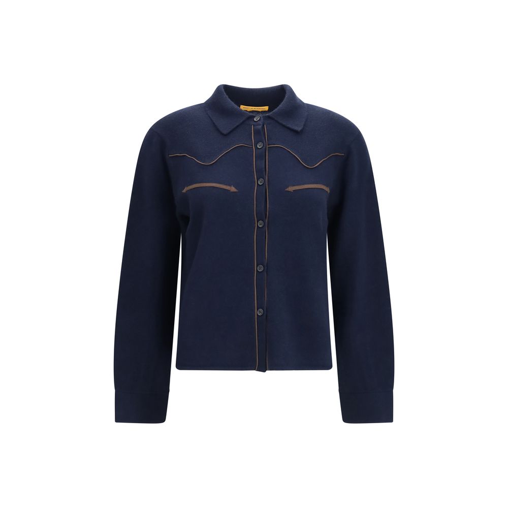 Guest in Residence Blue Cashmere Dress Shirt - Exquisite Luxury