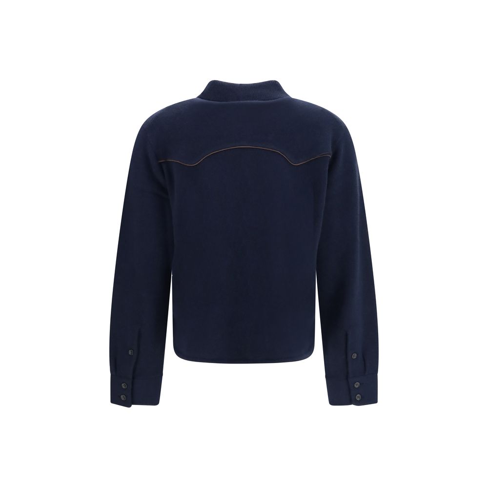 Guest in Residence Blue Cashmere Dress Shirt - Luxurious Elegance