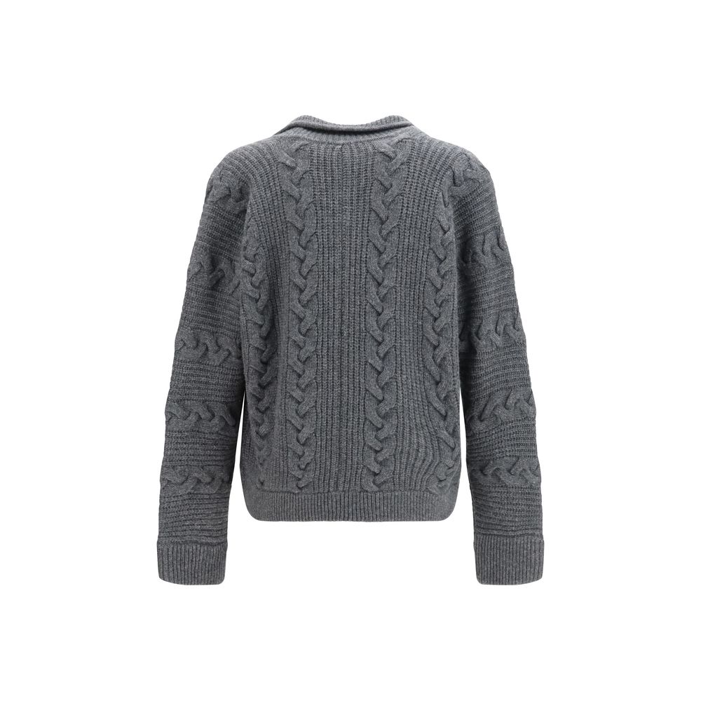Versace Gray Wool Oves Aries Cardigan - Timeless Luxury Fashion