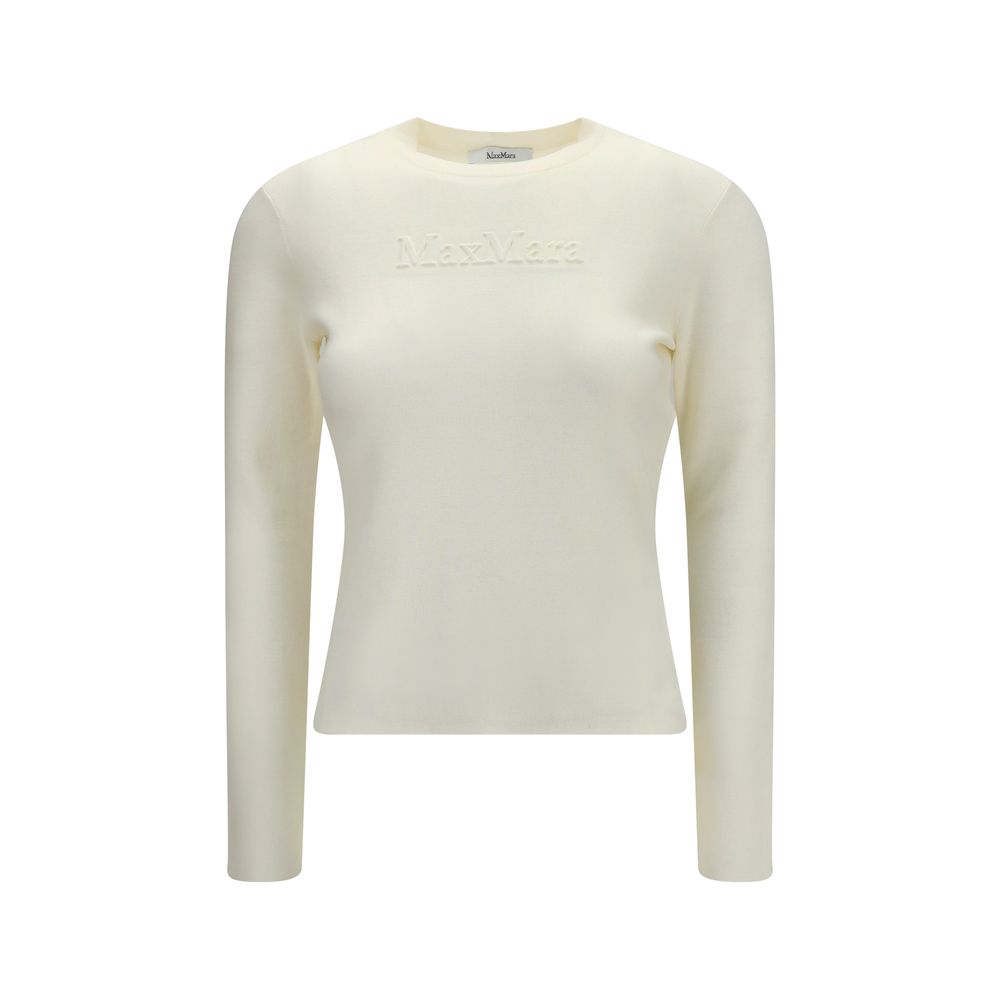 Max Mara White Wool Oves Aries Sweatshirt - Timeless Elegance