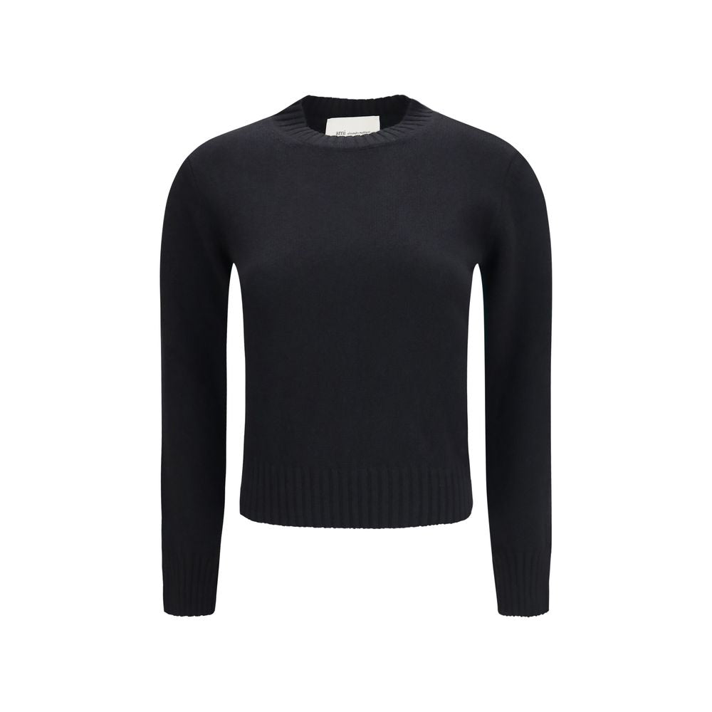 Ami Paris Black Wool Oves Aries Sweatshirt - Timeless Luxury