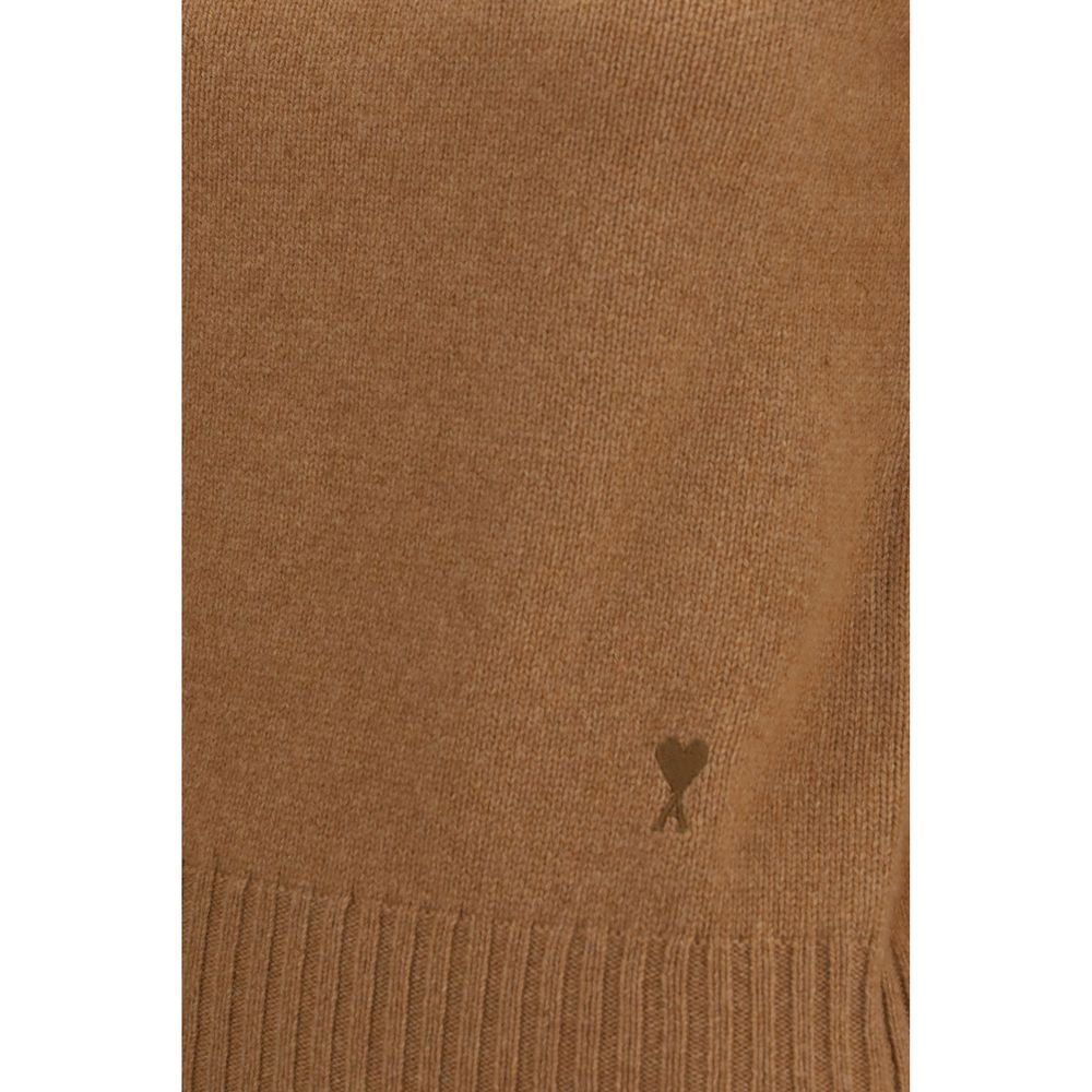 Ami Paris Brown Cashmere Turtleneck - Timeless Luxury Essential