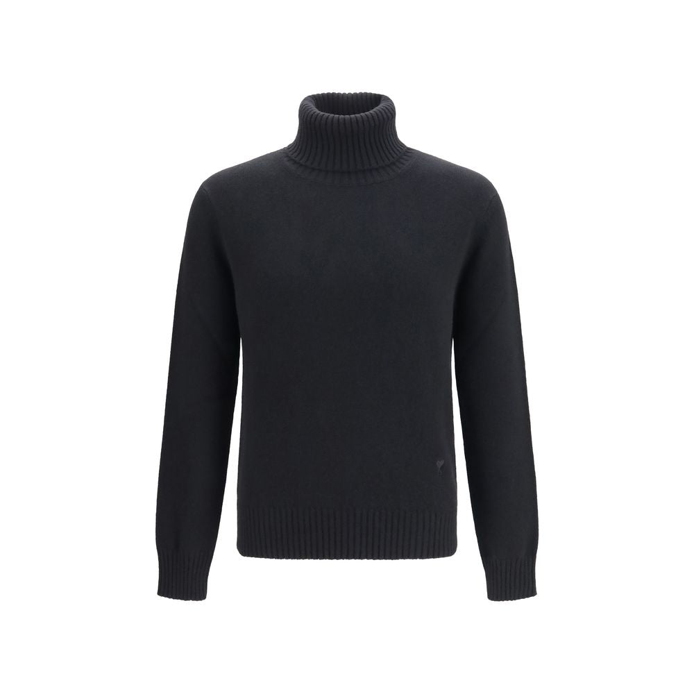 Ami Paris Black Wool Oves Aries Sweatshirt - Elevate Your Elegance
