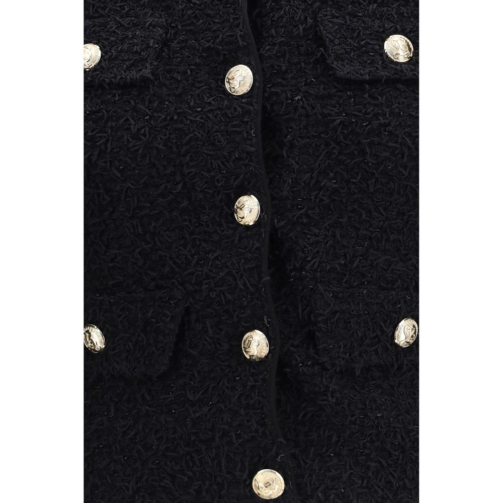 Balmain Black Viscose Shell Jacket - Timeless Luxury Redefined