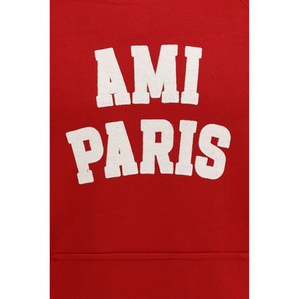 Ami Paris Red Cotton Sweatshirt - Luxurious Comfort Redefined