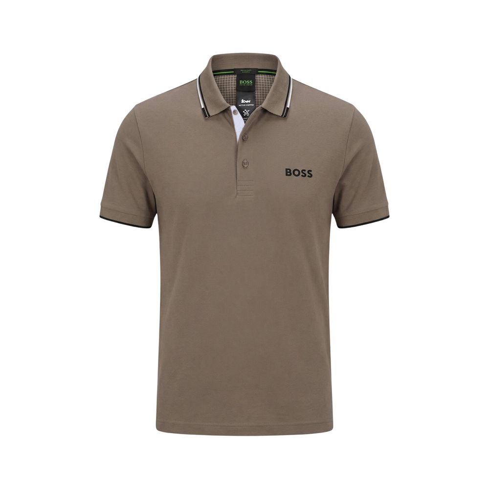 Experience the sublime elegance of the Hugo Boss Beige Cotton Polo Shirt, a blend of comfort and sophistication, perfect for refined casual occasions.