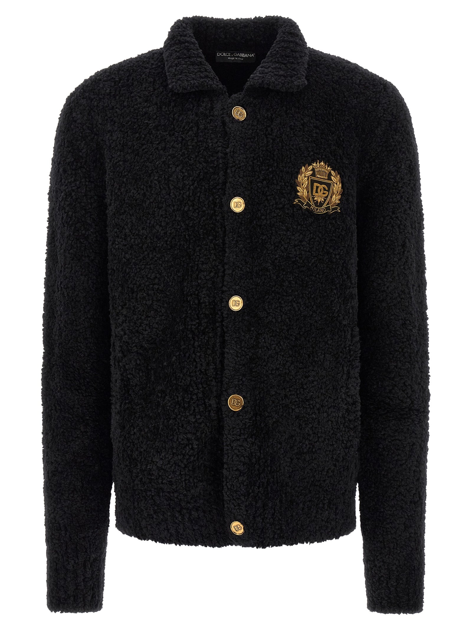 Dolce & Gabbana Black Alpaca Leather Cardigan - Timeless Luxury