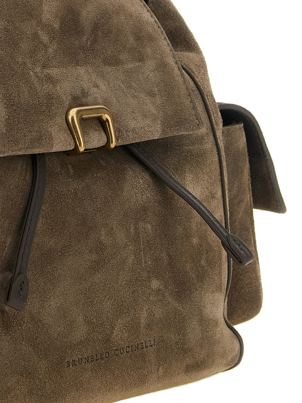 Discover the Brunello Cucinelli Brown Calfskin Backpack, a timeless luxury crafted from exquisite calf chamois, merging elegance with functionality for the discerning individual.