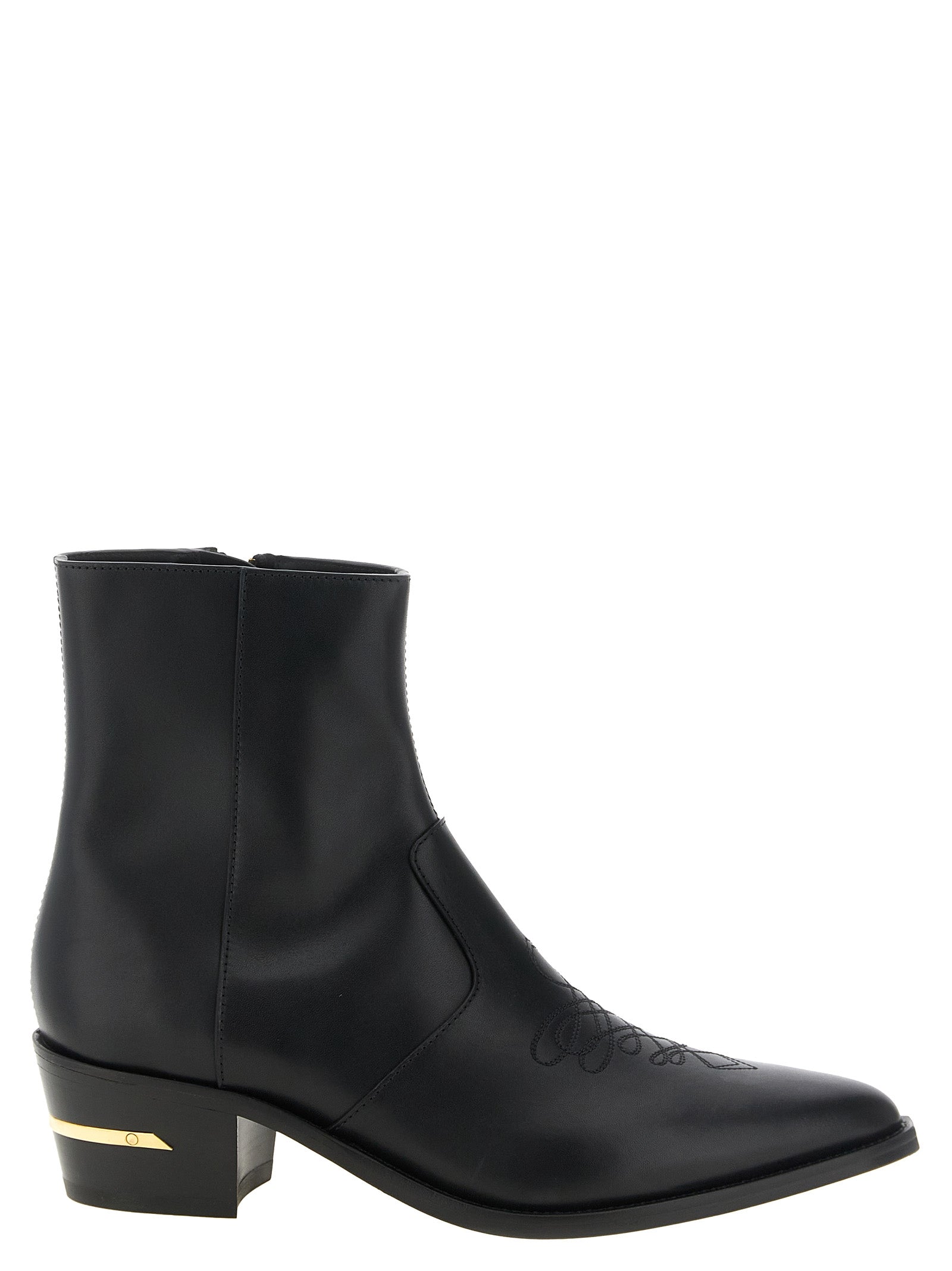 Amiri Black Calfskin Ankle Boots