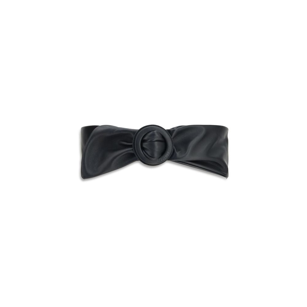 Jacquemus High-Waist Black Calf Leather Belt for Timeless Elegance