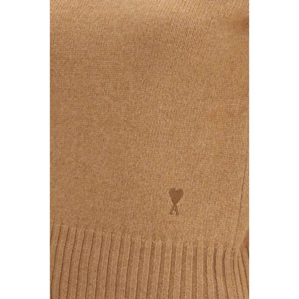 Ami Paris Brown Wool Oves Aries Sweatshirt - Luxurious Comfort