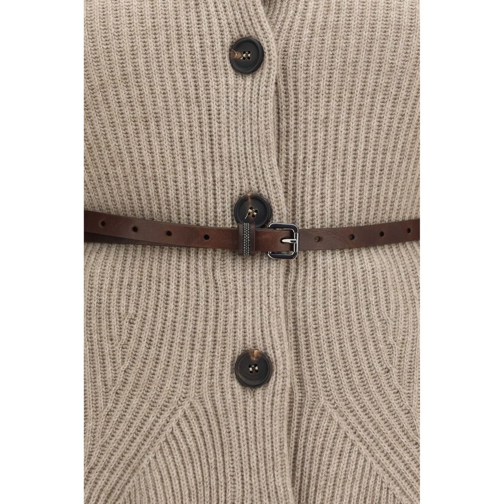 Brunello Cucinelli Beige Wool Oves Aries Cardigan – Timeless Luxury