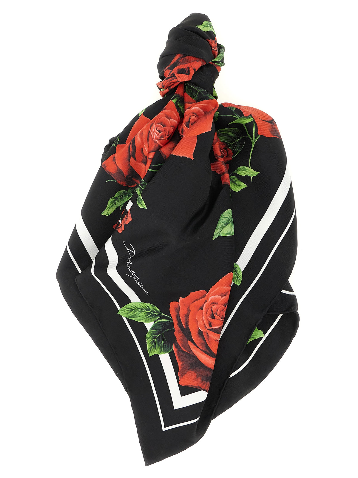 Dolce & Gabbana Black Silk Foulard - Timeless Elegance Redefined