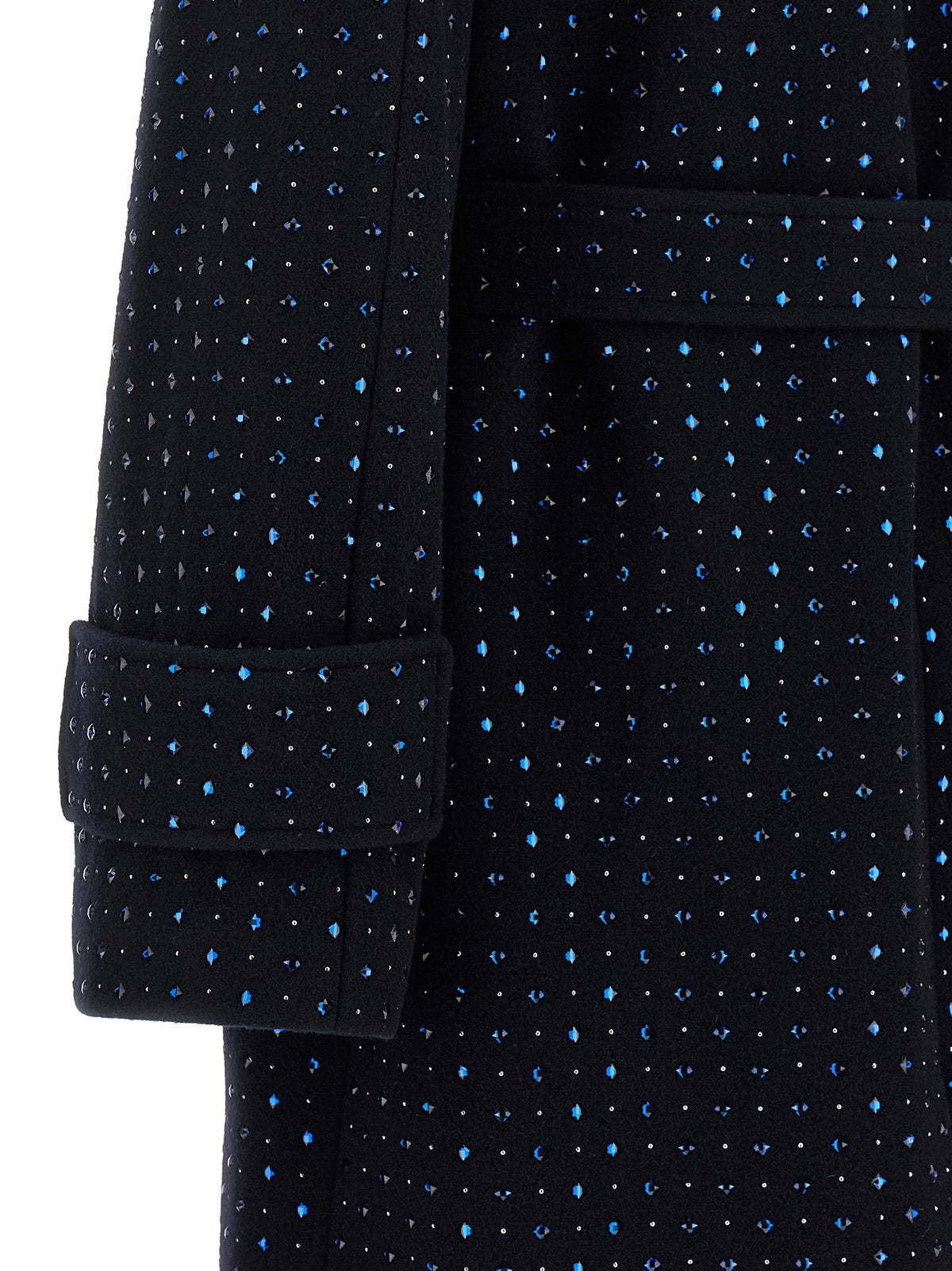 PINKO Blue Wool Coat - Exquisite Luxury for Timeless Elegance