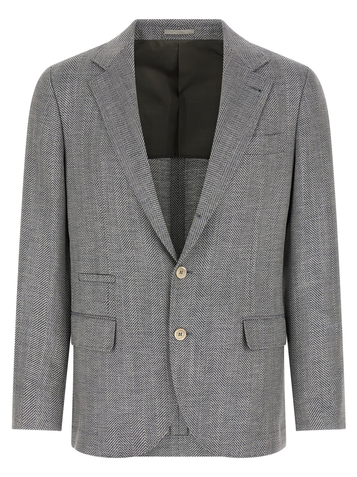 Elevate your wardrobe with the Brunello Cucinelli Gray Wool Blazer, a masterpiece of deconstructed elegance crafted from a luxurious wool, alpaca, and silk blend.