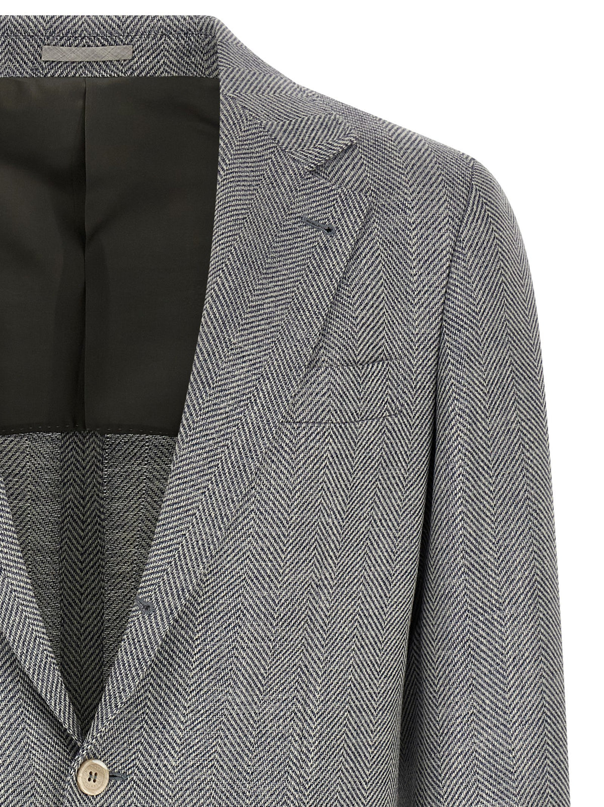 Elevate your wardrobe with the Brunello Cucinelli Gray Wool Blazer, a masterpiece of craftsmanship in a luxurious wool, alpaca, and silk blend, embodying refined sophistication.