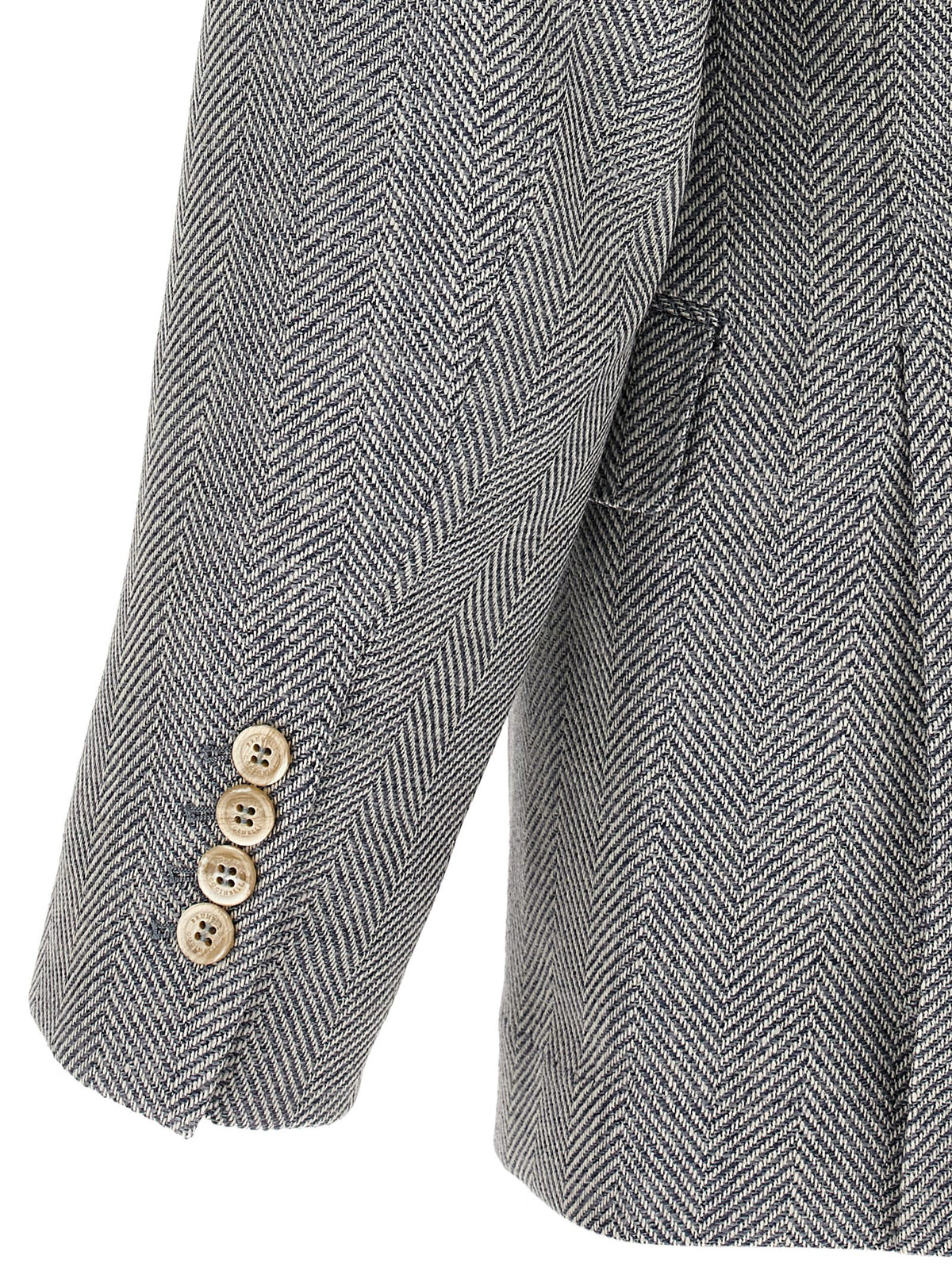 Elevate your wardrobe with the Brunello Cucinelli Gray Wool Blazer, a masterpiece of craftsmanship in a luxurious wool, alpaca, and silk blend, perfect for discerning tastes.