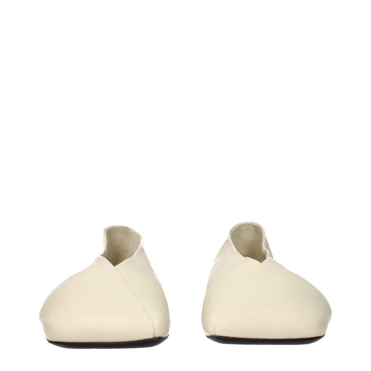Jil Sander Beige Leather Ballet Flats - Timeless Luxury Elegance