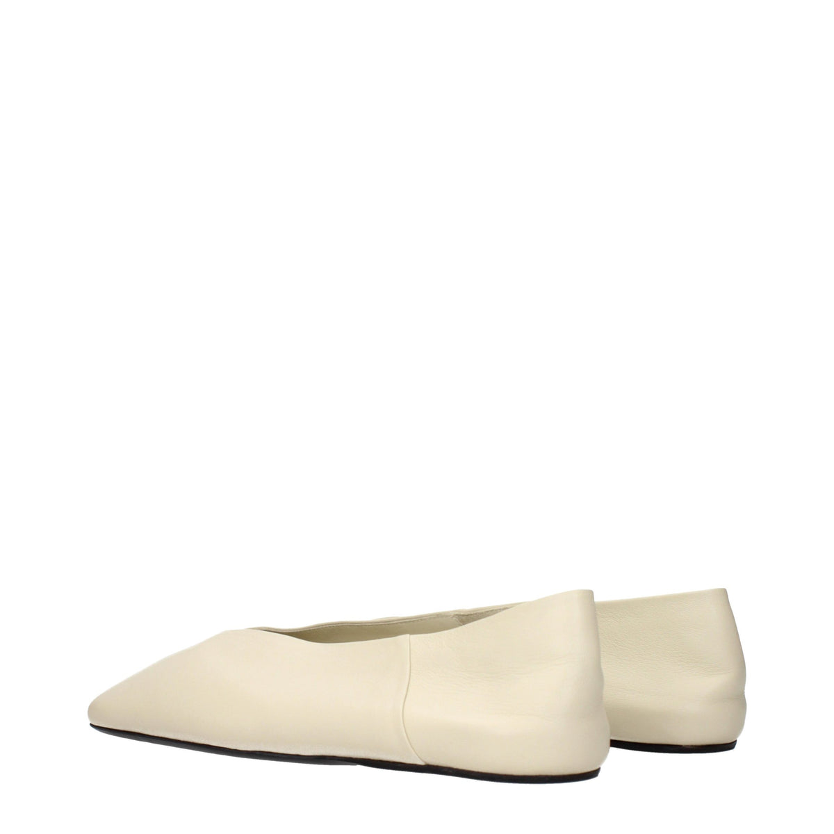 Jil Sander Beige Leather Ballet Flats - Timeless Luxury Elegance