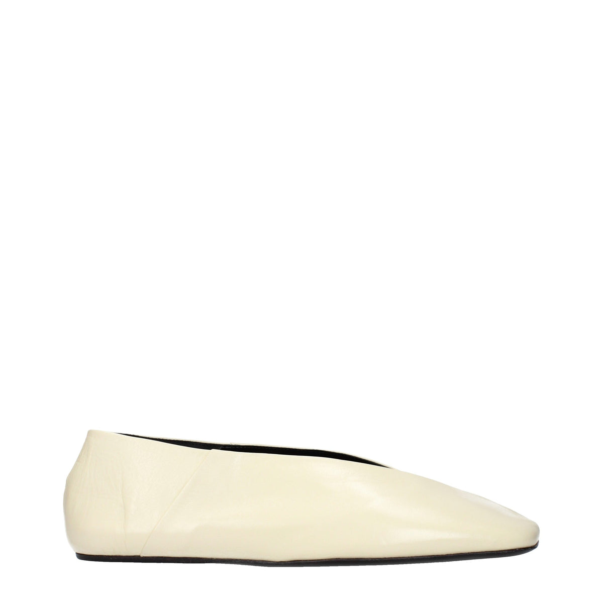 Jil Sander Beige Leather Ballet Flats - Timeless Elegance in Luxury