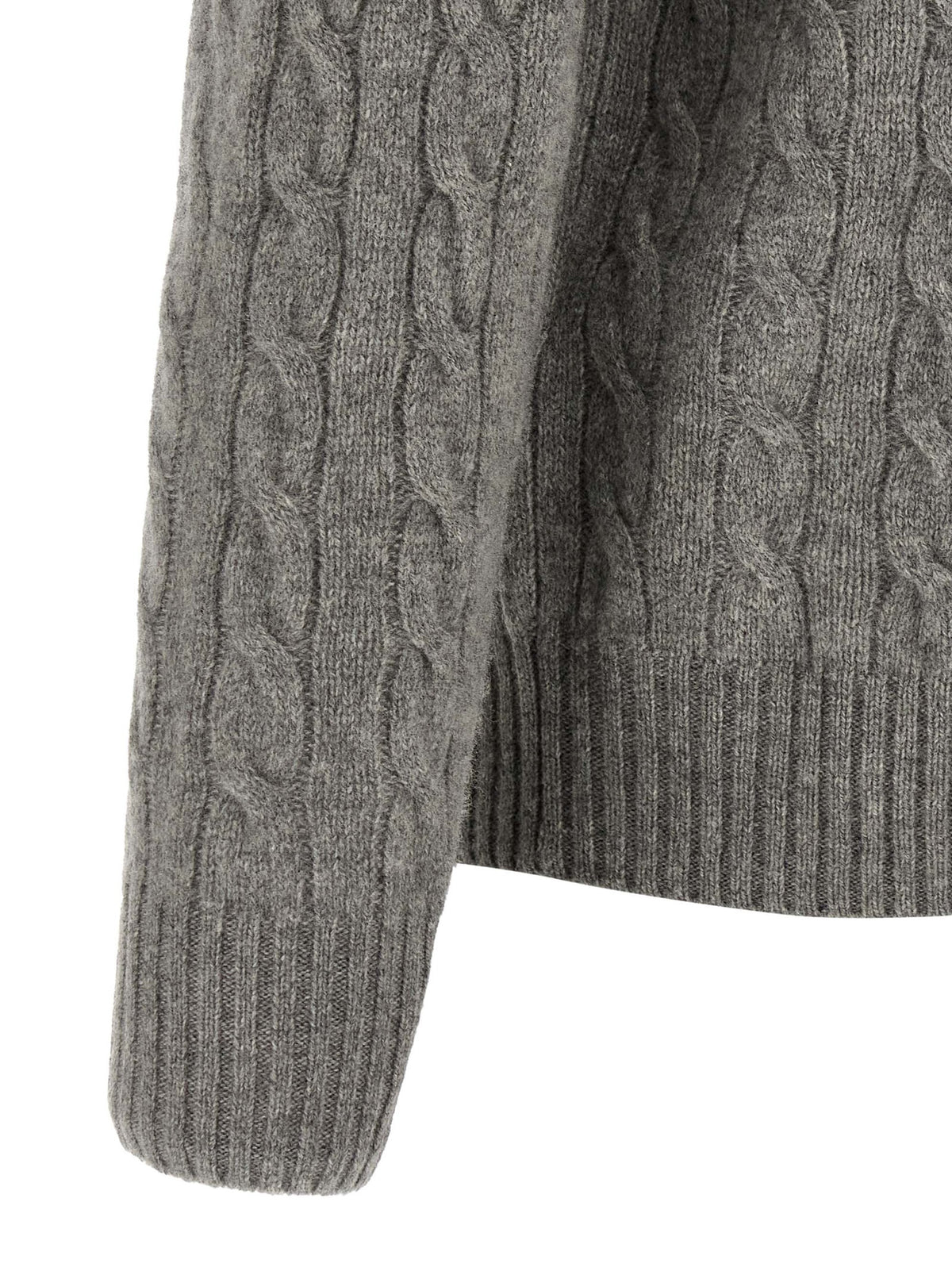 Indulge in the exquisite Polo Ralph Lauren Gray Wool Cardigan, a masterful blend of wool and cashmere that embodies timeless elegance and sophisticated allure.