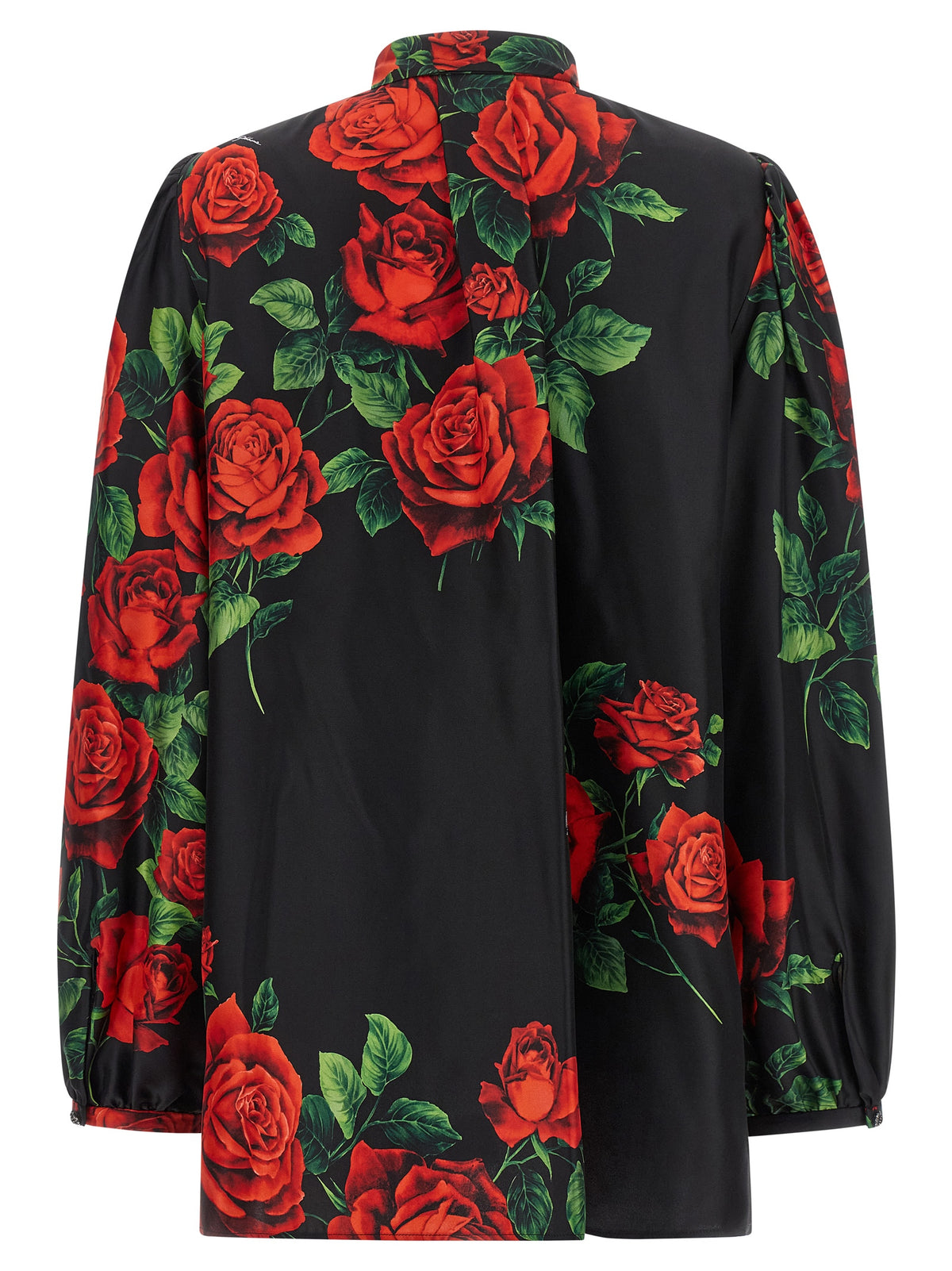 Elevate your wardrobe with the Dolce & Gabbana Black Silk Blouse, a timeless piece that embodies sophistication and romance through exquisite craftsmanship and a vibrant floral design.