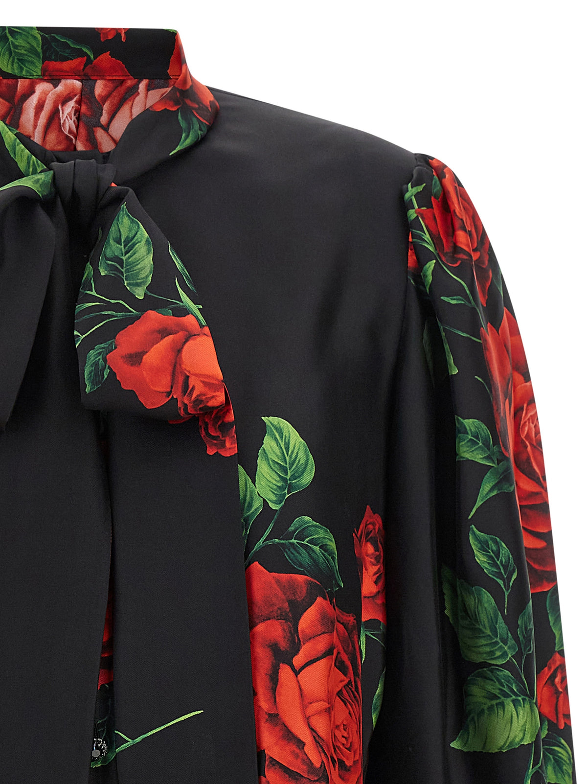 Experience the allure of the Dolce & Gabbana Black Silk Blouse, where exquisite craftsmanship meets timeless elegance, perfect for the discerning individual.