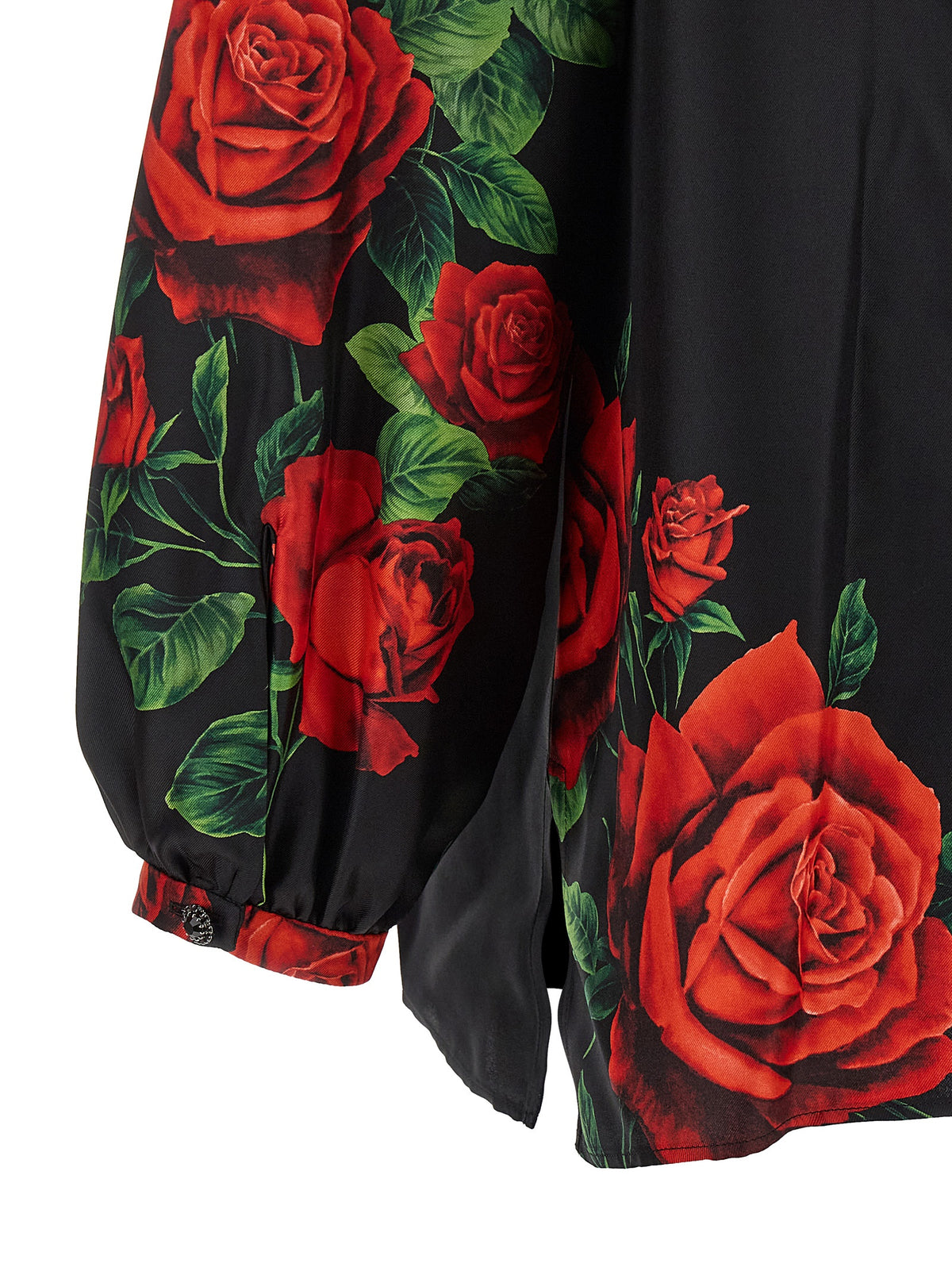 Indulge in the sophistication of the Dolce & Gabbana Black Silk Blouse, where exquisite craftsmanship meets romantic elegance, perfect for the discerning connoisseur.