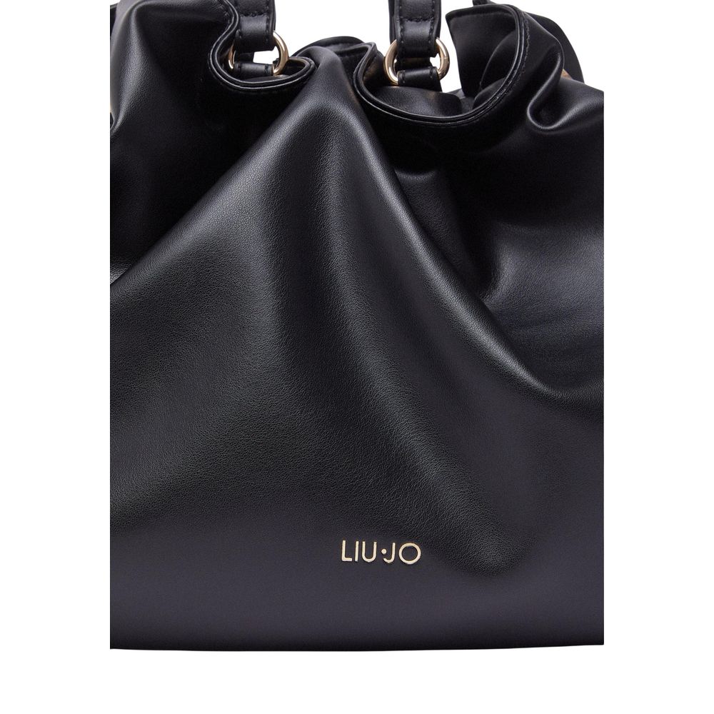 Elevate your style with the Liu Jo Black Polyethylene Handbag, a luxurious blend of sophistication and practicality, crafted from 100% polyurethane for timeless elegance.