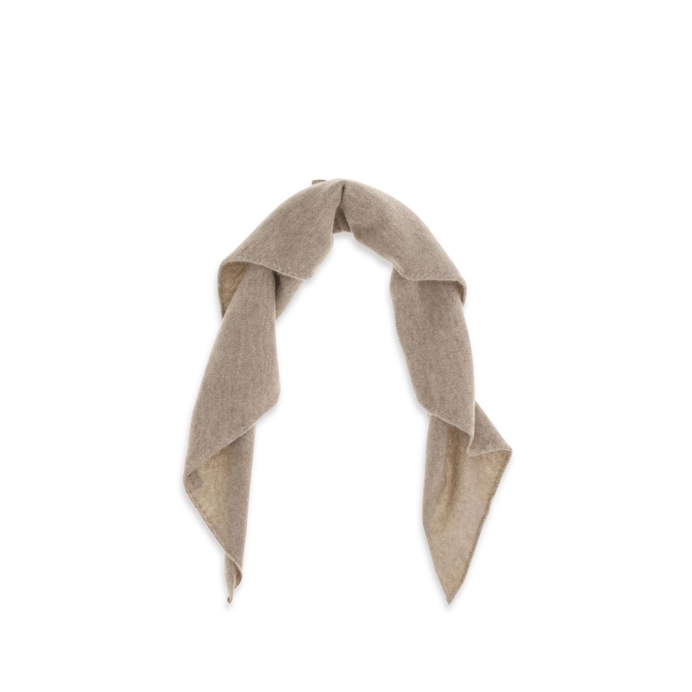 Indulge in the exquisite luxury of the Brunello Cucinelli Beige Cashmere Scarf, a fine-knit masterpiece that elevates your style with timeless elegance and unparalleled softness.