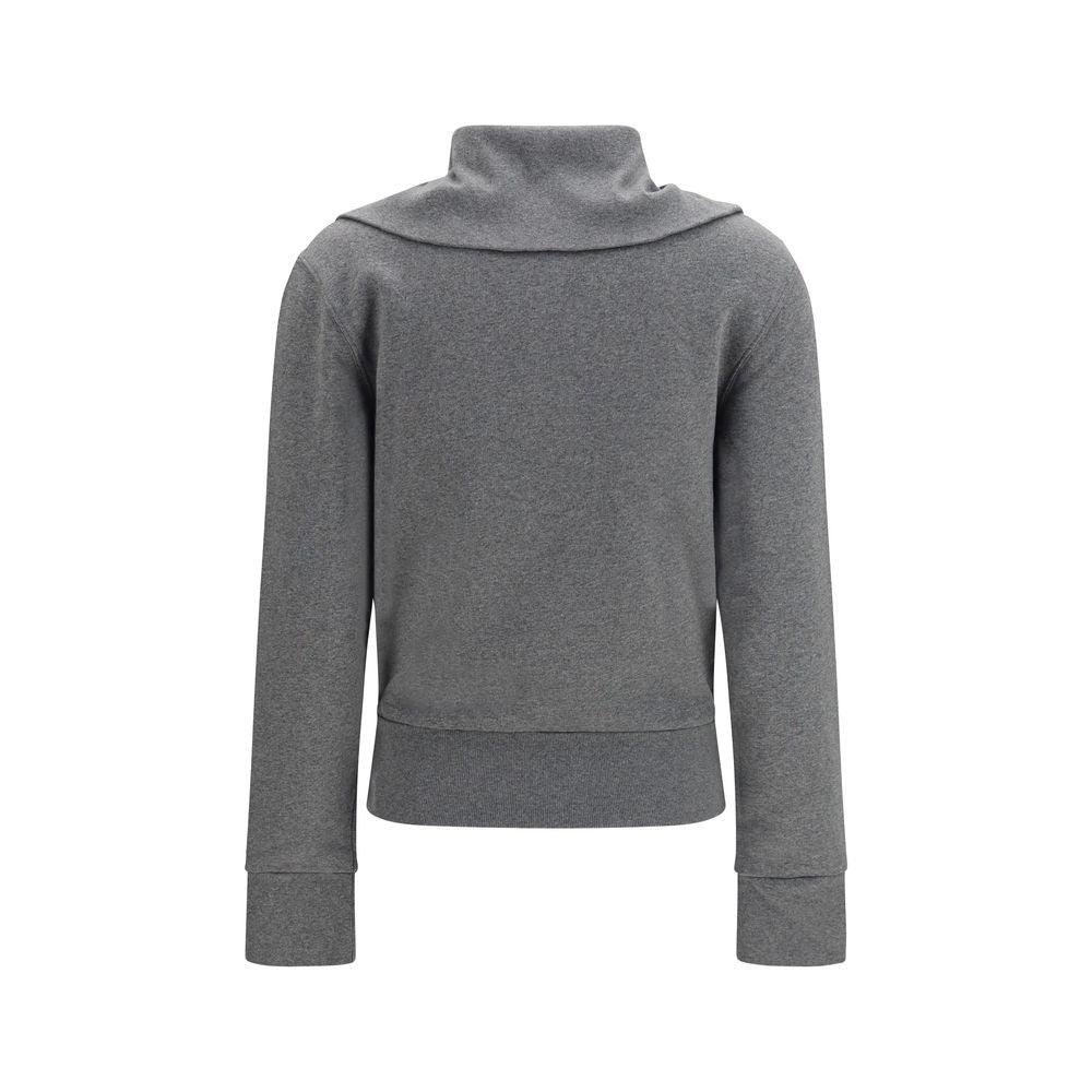 Elevate your wardrobe with the Balenciaga Gray Cotton Sweatshirt, a luxurious blend of comfort and sophistication, perfect for the modern individual seeking timeless elegance.