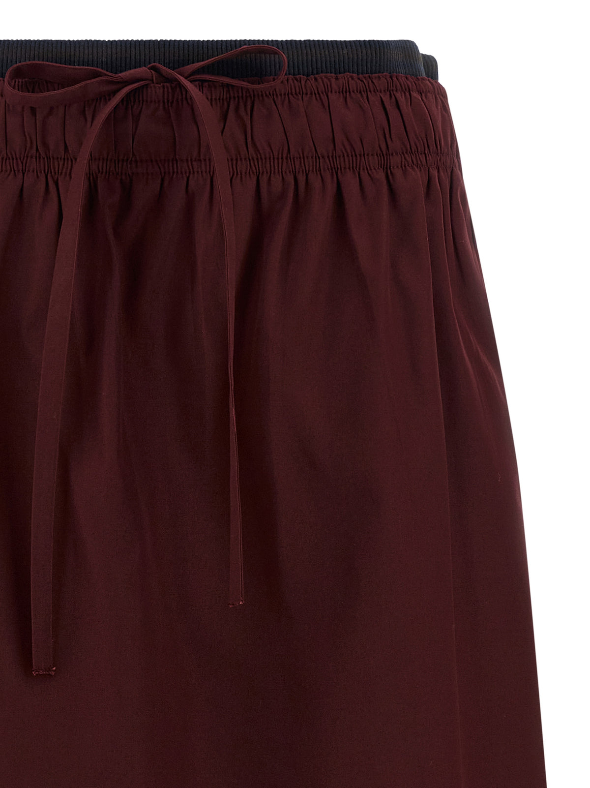 Prada Bordeaux Midi Skirt - Timeless Elegance in Luxe Polyester