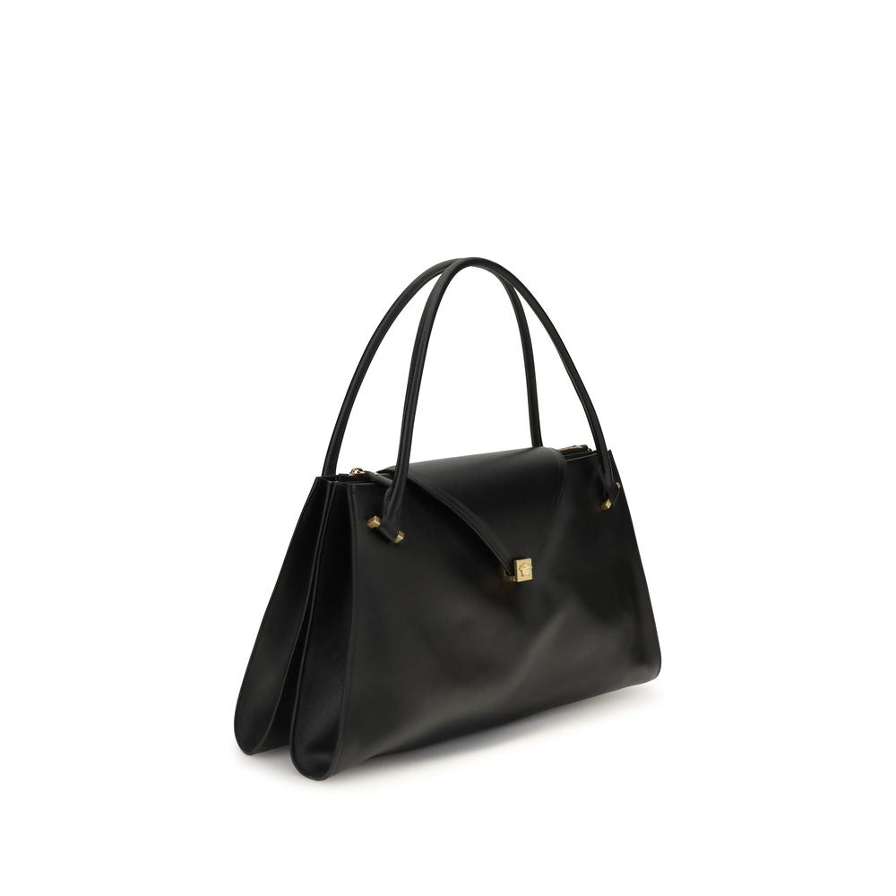 Indulge in the exquisite Versace Black Calf Leather Bos Taurus Shoulder Bag, a masterpiece of fine-grained calfskin and iconic design, elevating your style with unparalleled luxury.